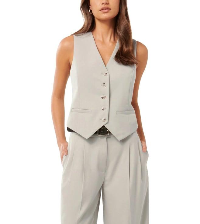 forever new grey carol regular fit waistcoat