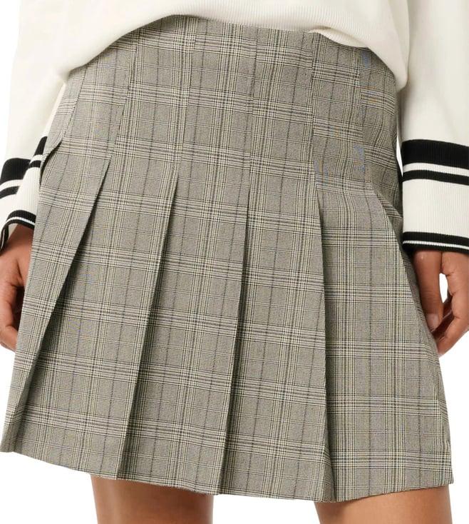 forever new grey check montana relaxed fit pleated mini skirt