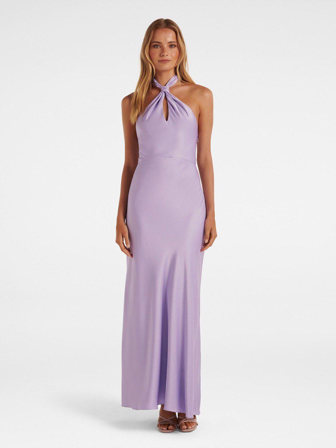 forever new halter neck sleeveless satin maxi dress