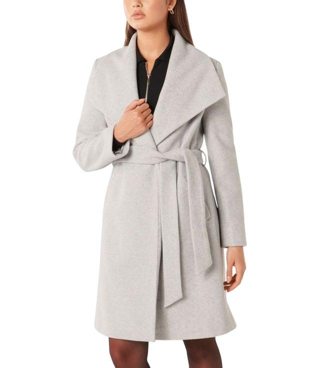 forever new light grey marle annika regular fit wrap coat