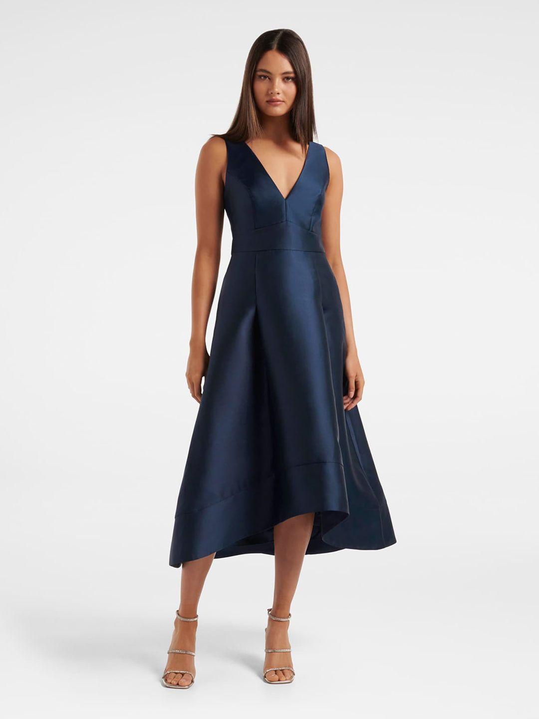 forever new lydia v-neck satin a-line midi dress