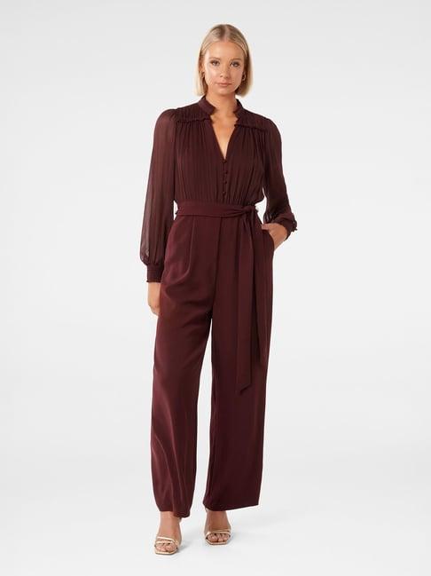 forever new maroon maxi jumpsuit