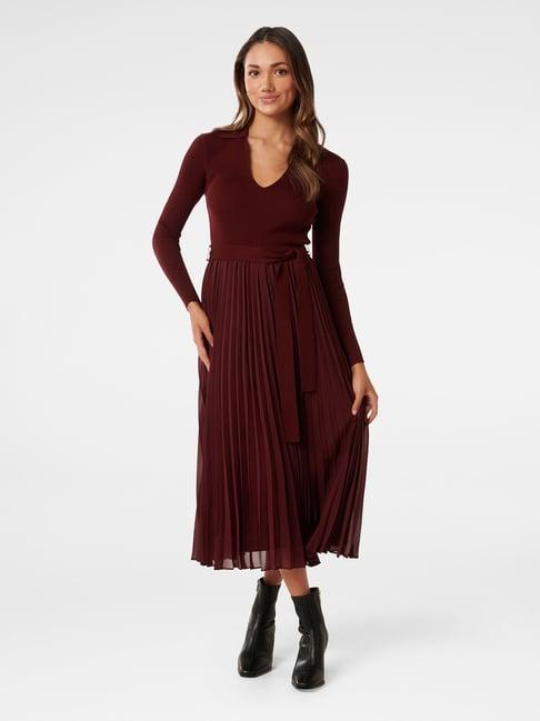 forever new maroon midi dress