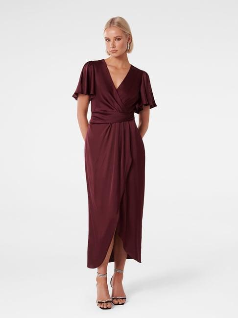 forever new maroon wrap dress