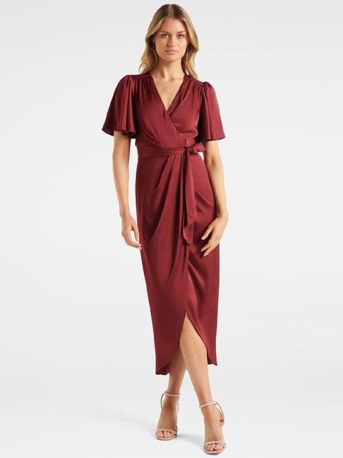 forever new maroon wrap dress