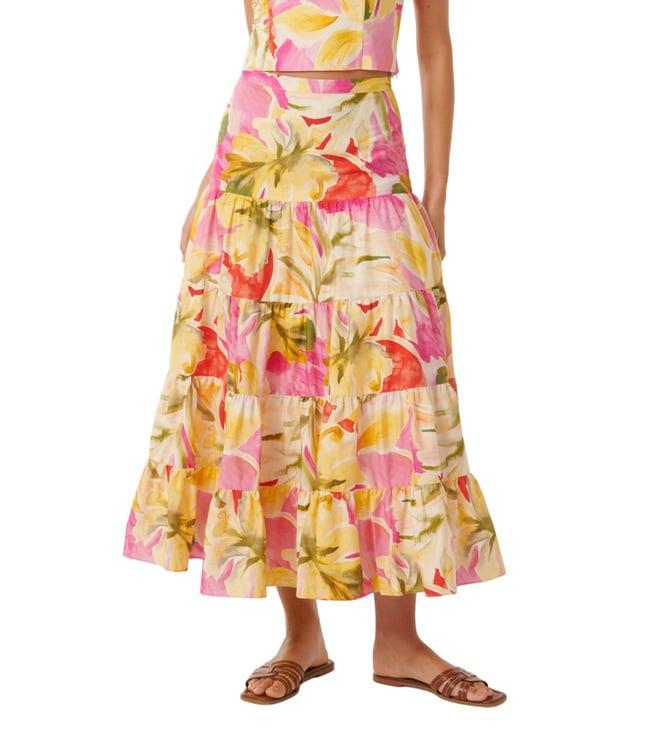 forever new multi capella tropical tilly floral print relaxed fit tiered midi skirt