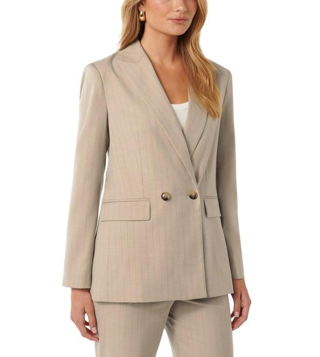 forever new neutral charli double breasted striped regular fit blazer