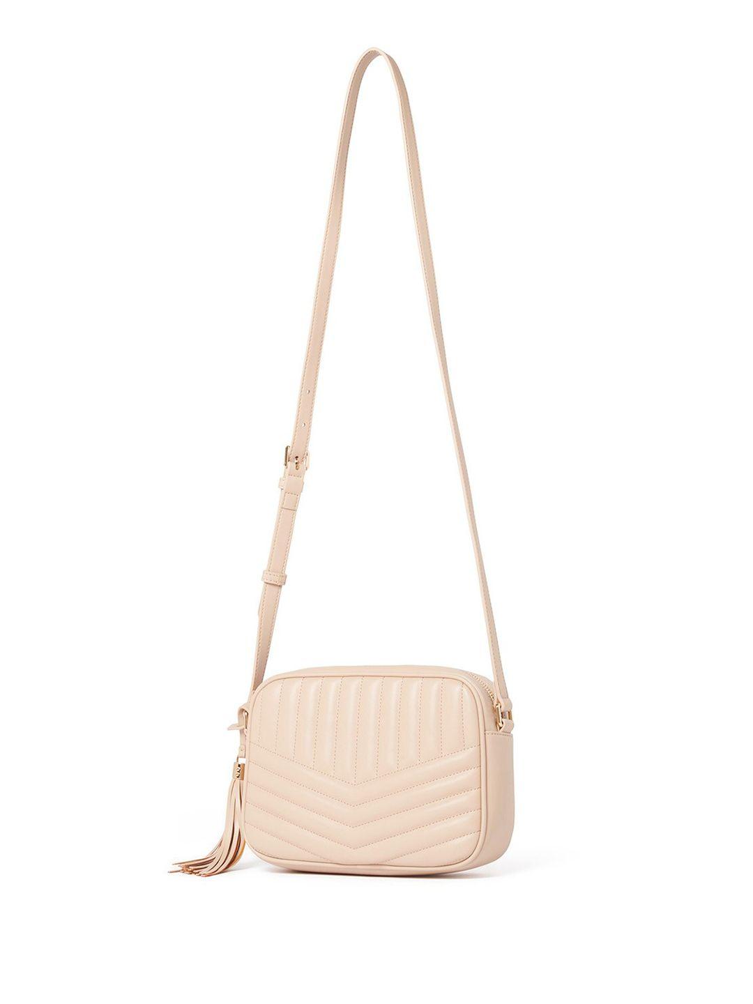 forever new nude-coloured structured sling bag