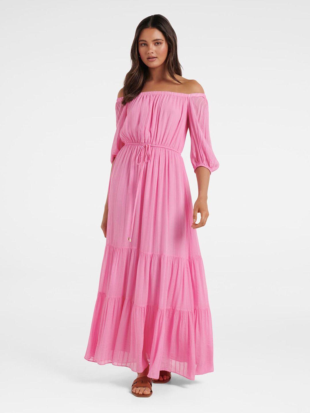 forever new off-shoulder tiered maxi dress