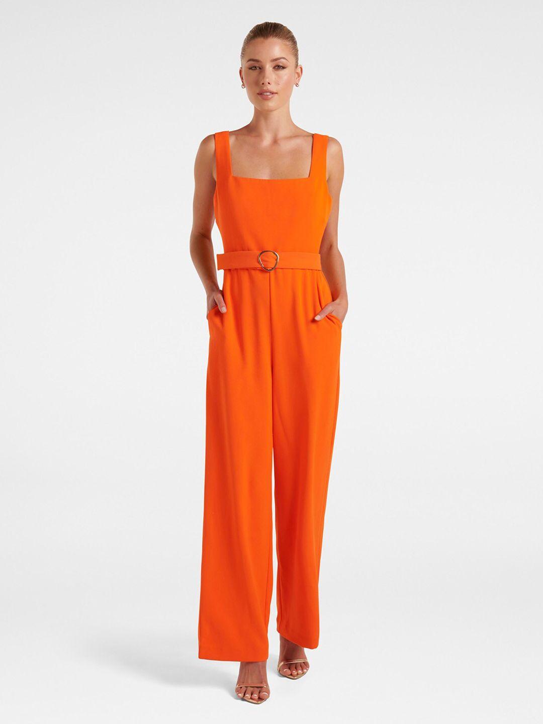 forever new orange basic jumpsuit