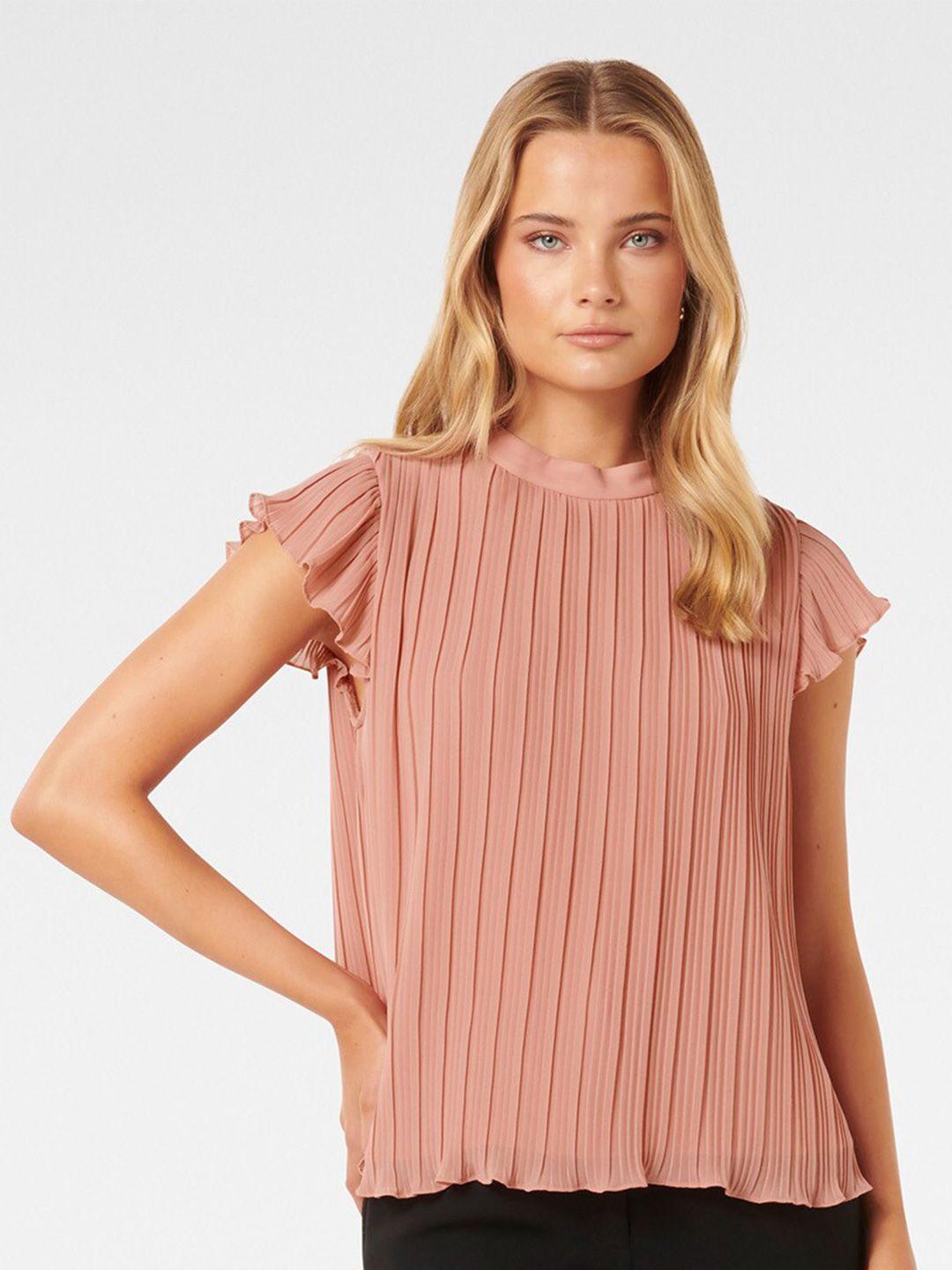 forever new peach-coloured blouson top