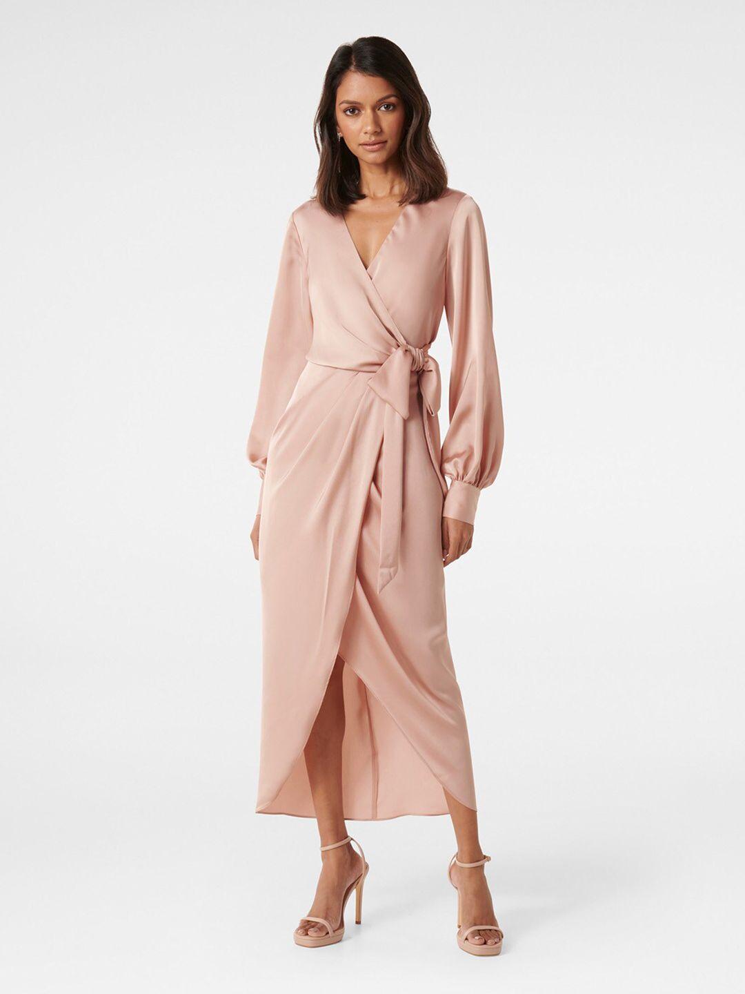 forever new peach-coloured satin maxi dress