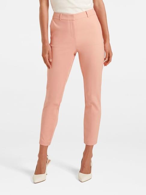 forever new peach flat front trousers