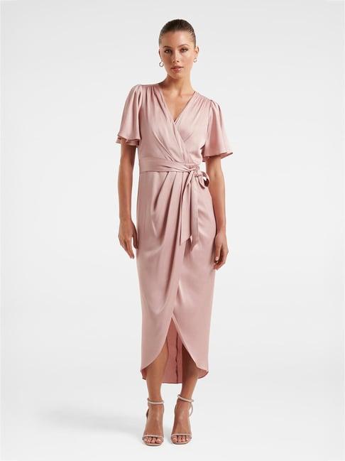 forever new peach regular fit wrap dress