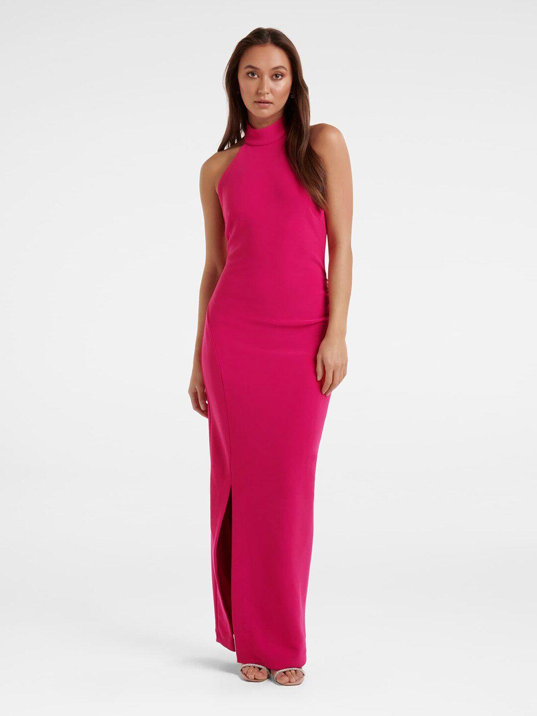 forever new pink halter neck maxi maxi dress