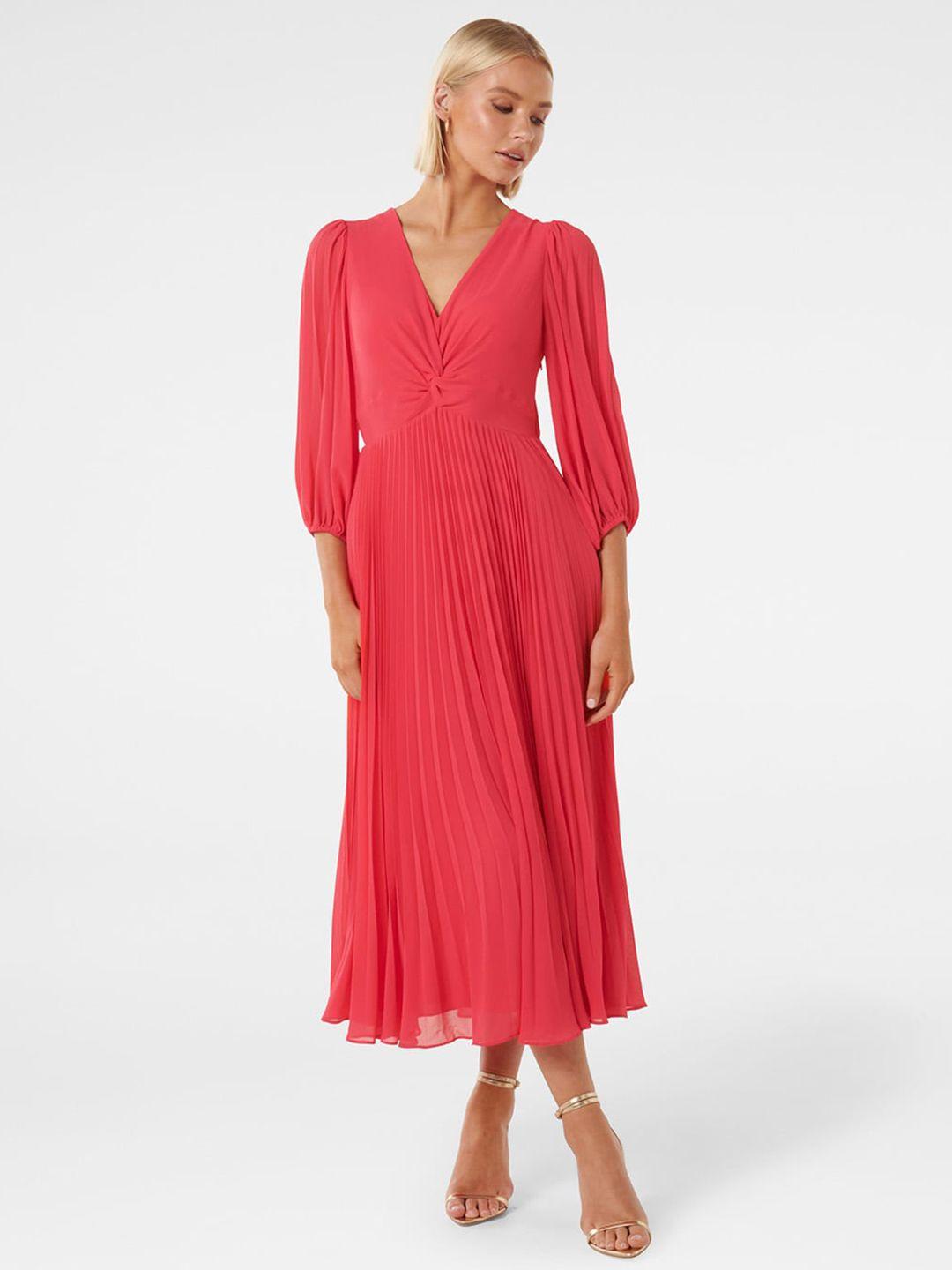 forever new pink puff sleeve maxi midi dress
