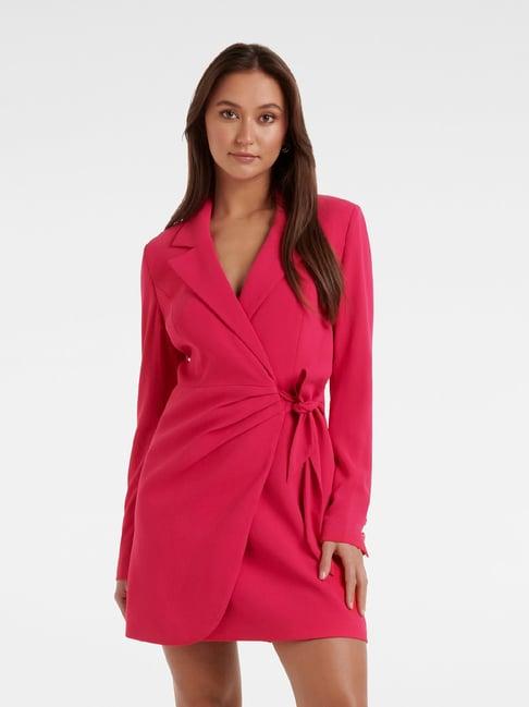 forever new pink wrap blazer dress