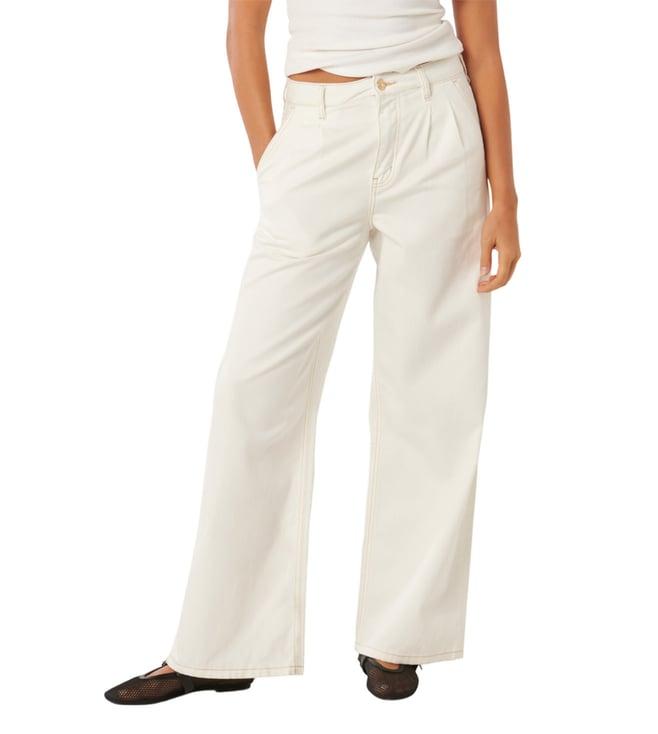 forever new pippa relaxed wide leg white high rise jeans