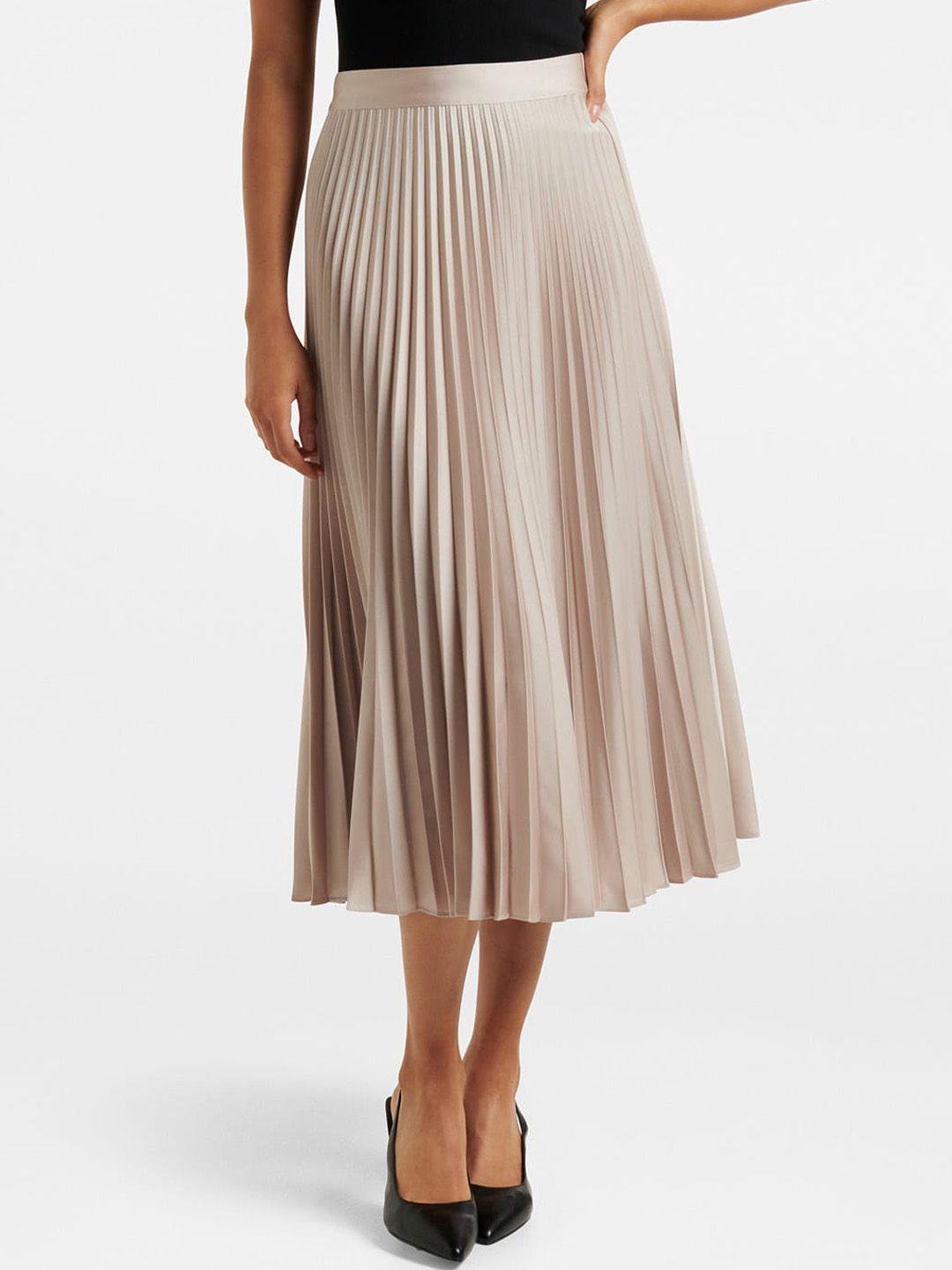 forever new pleated flared midi skirt