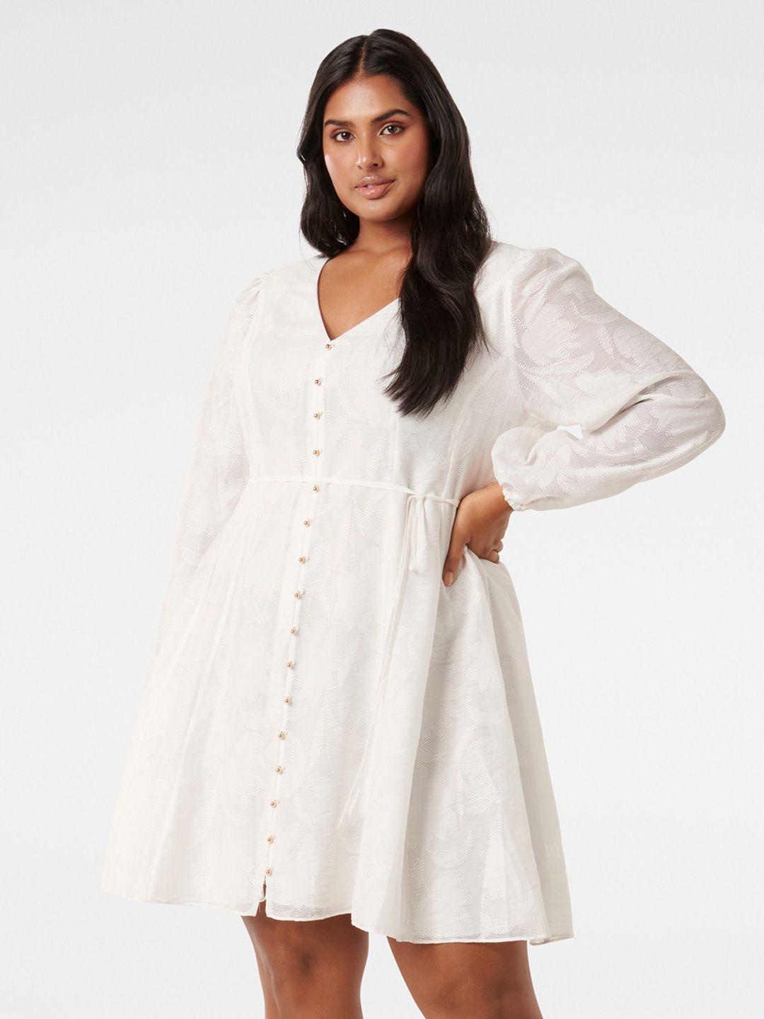 forever new plus size puff sleeve lace a-line dress
