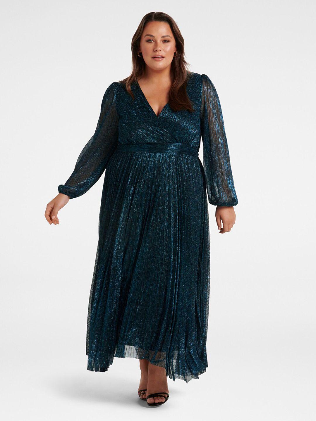 forever new plus size self design puff sleeves maxi dress