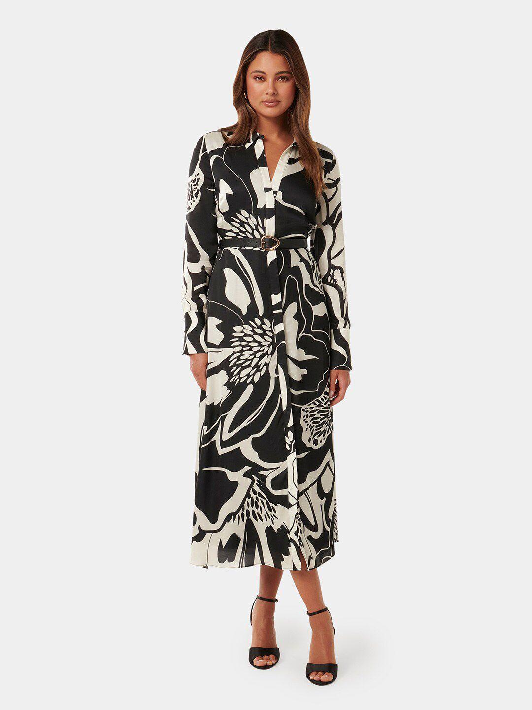 forever new print shirt midi dress