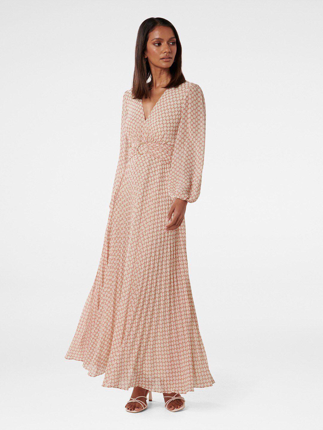 forever new printed puff sleeve a-line maxi dress