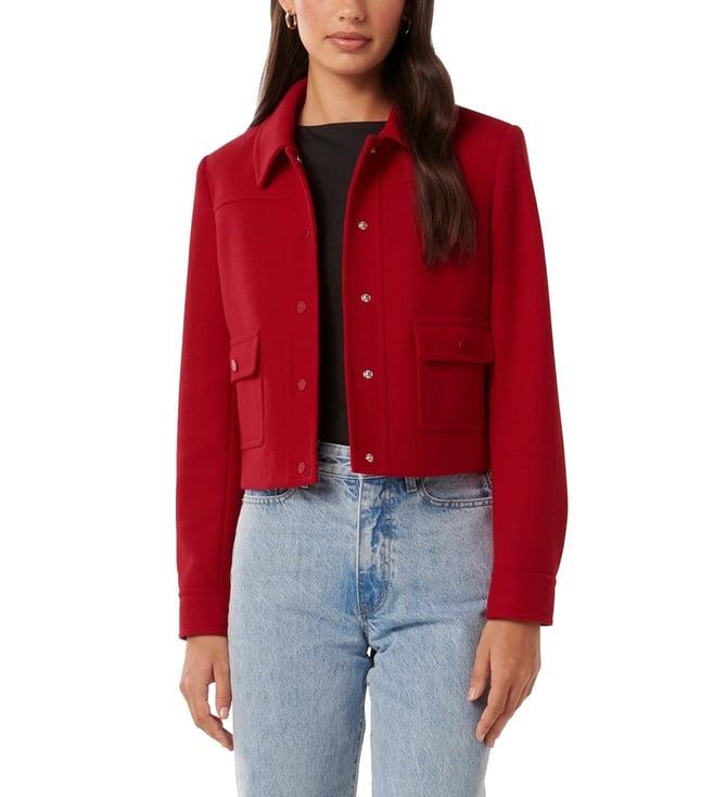 forever new red eloise regular fit shacket