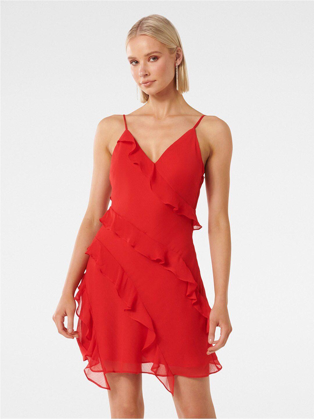 forever new red fit & flare mini dress