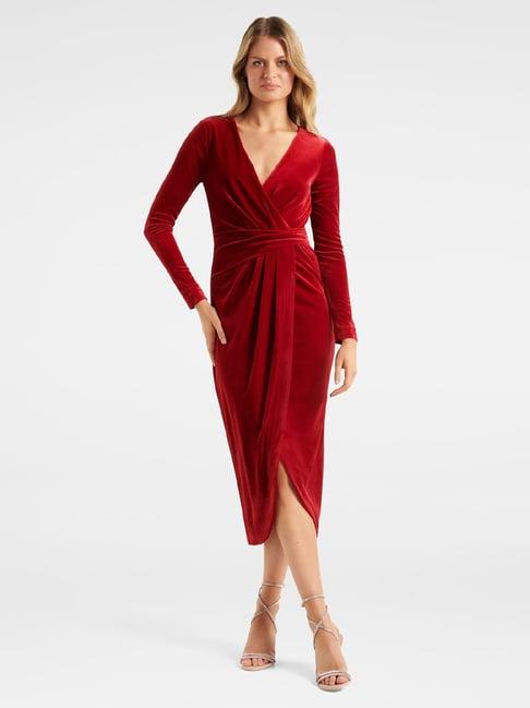 forever new red wrap dress
