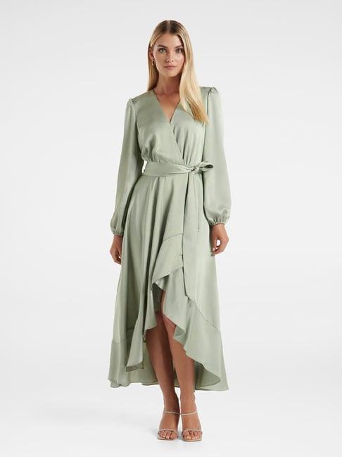 forever new sage green high-low dress