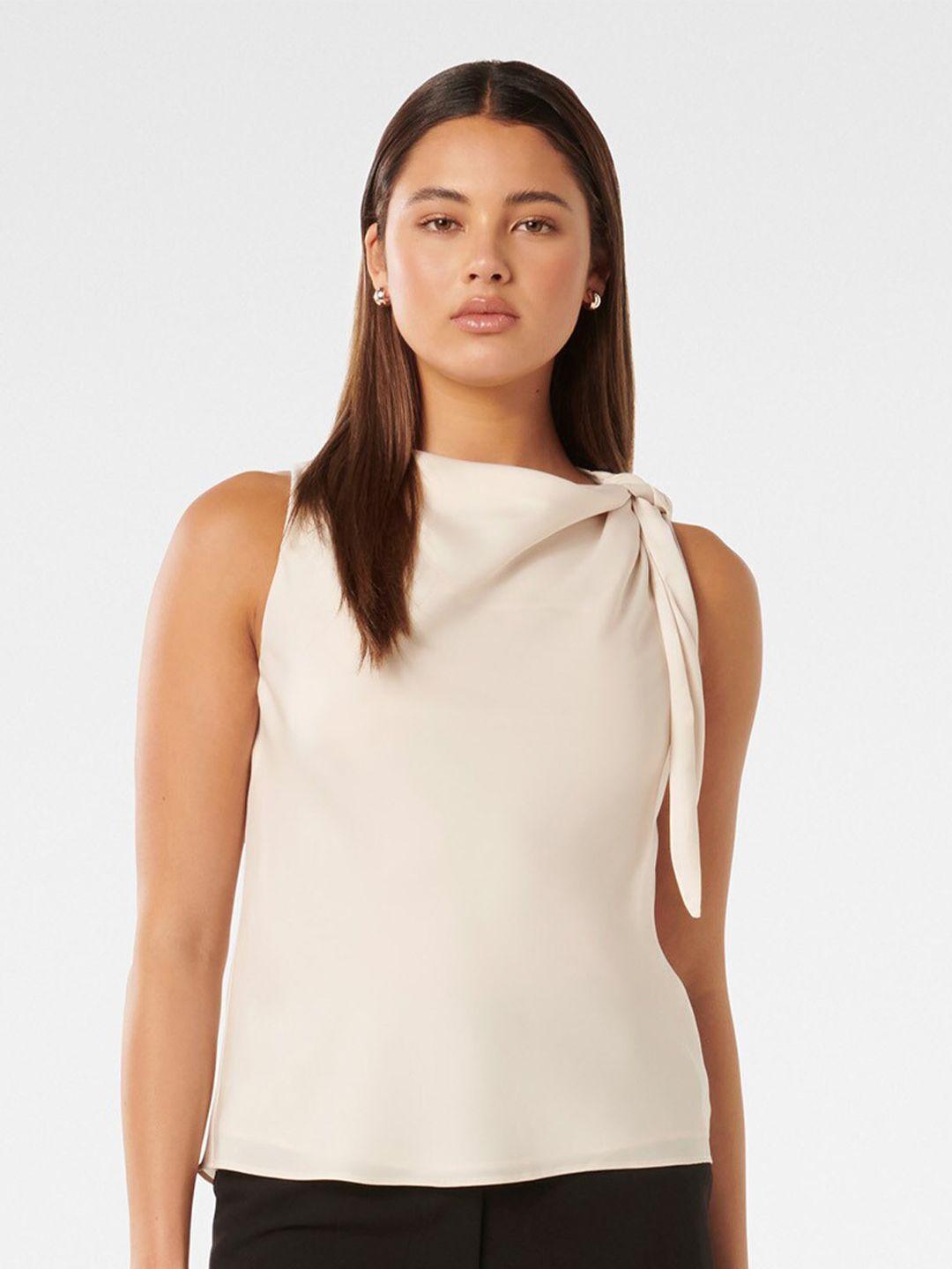 forever new satin tie neck top