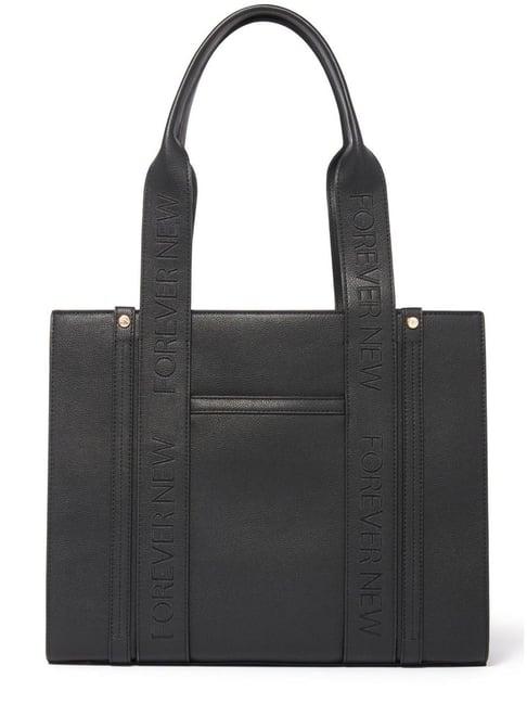 forever new signature alison black solid medium tote bag