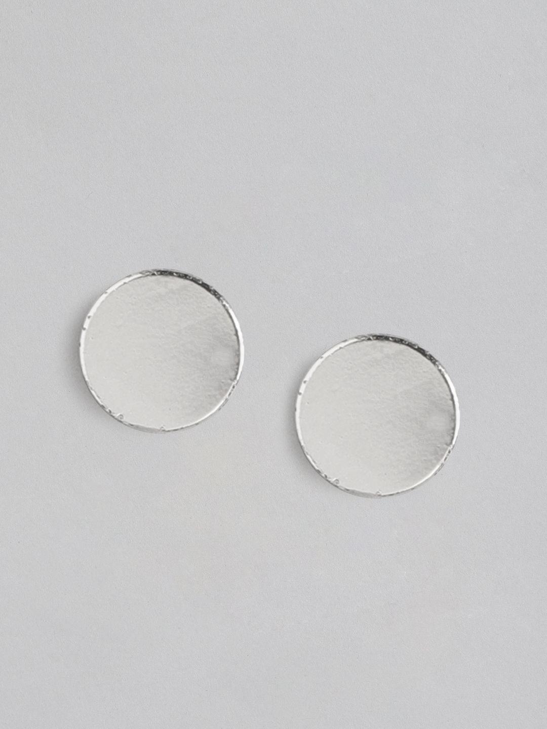 forever new silver-plated circular studs earrings