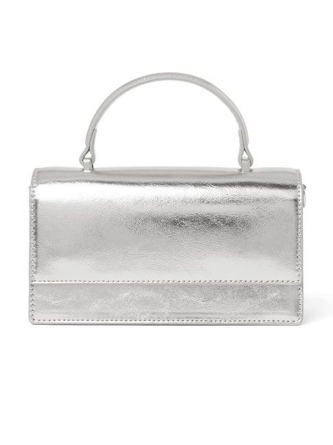 forever new silver small satchel handbag