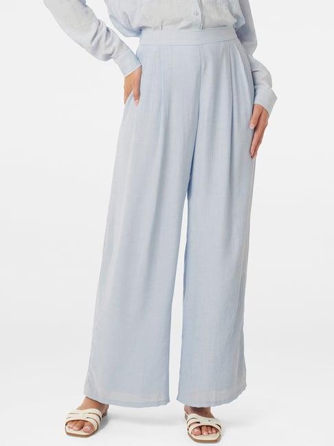 forever new sky blue flared fit high rise pants