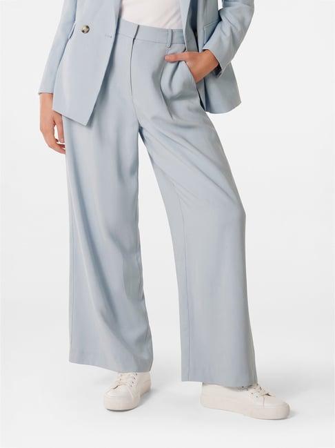 forever new sky blue relaxed fit high rise pants