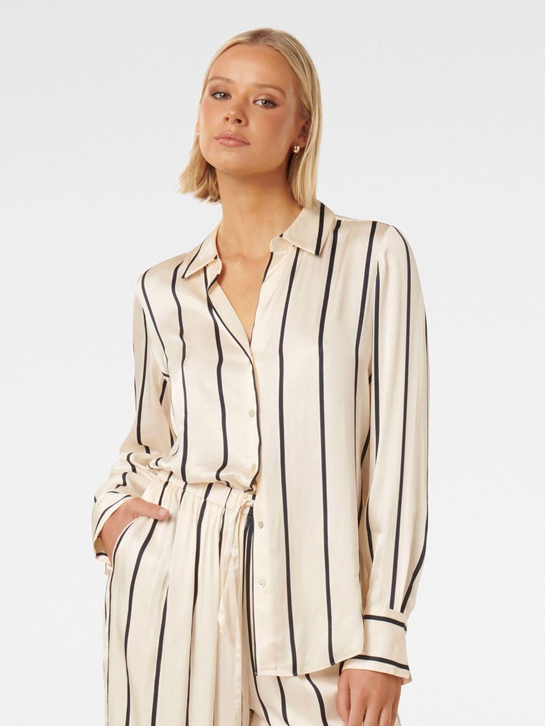 forever new striped opaque casual shirt