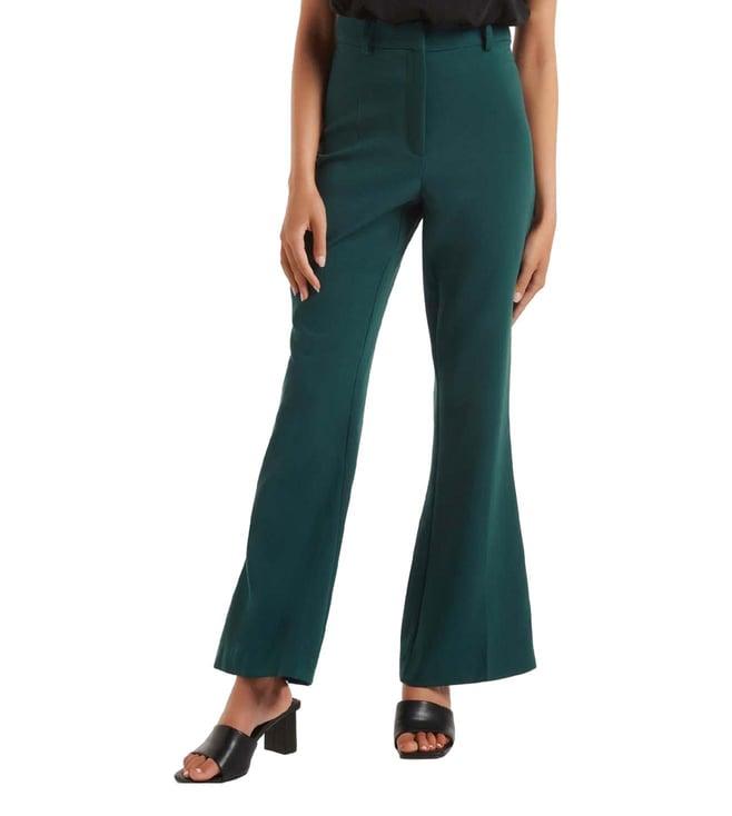 forever new teal flat front trousers