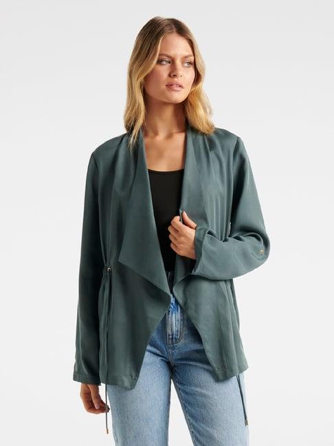 forever new teal regular fit jacket