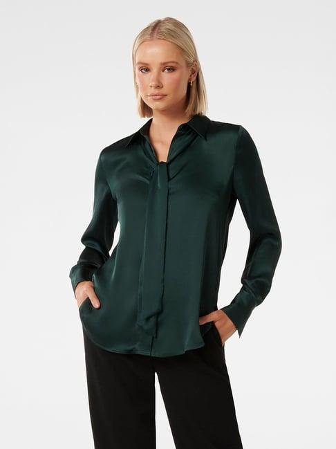 forever new teal regular fit shirt