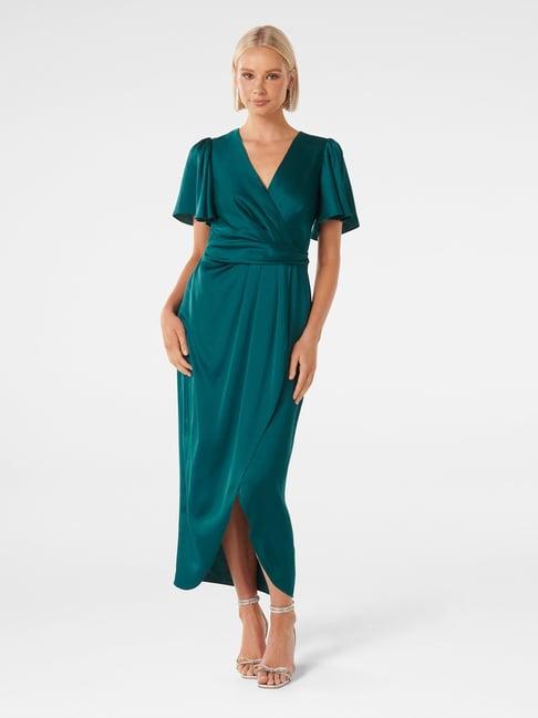 forever new teal wrap dress