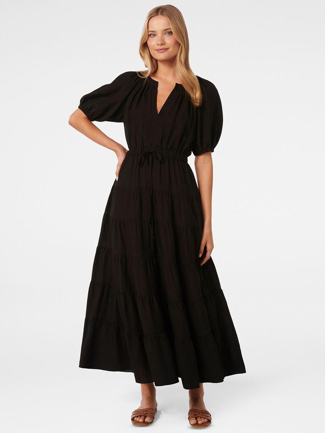 forever new v neck puff sleeve maxi dress