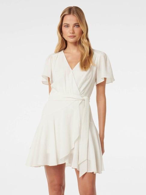 forever new white wrap dress