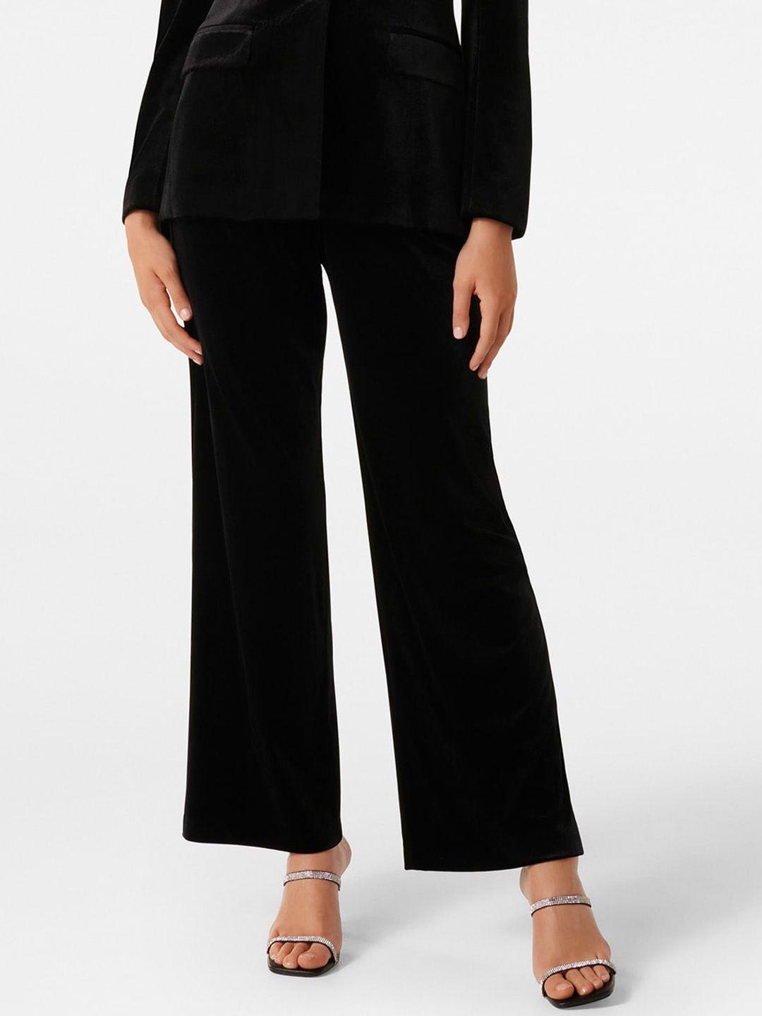 forever new women black high-rise trousers