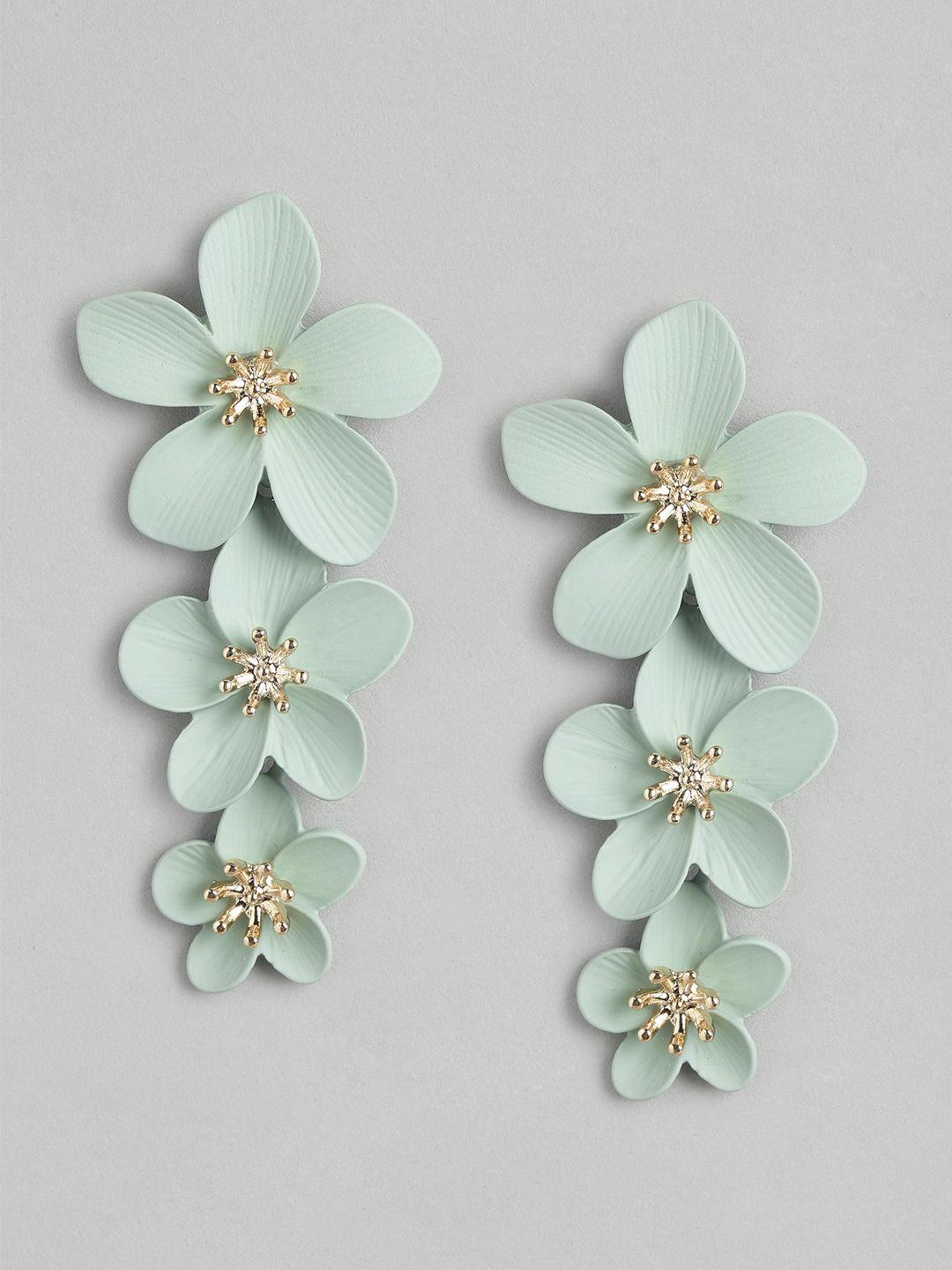 forever new women gold-plated floral drop earrings