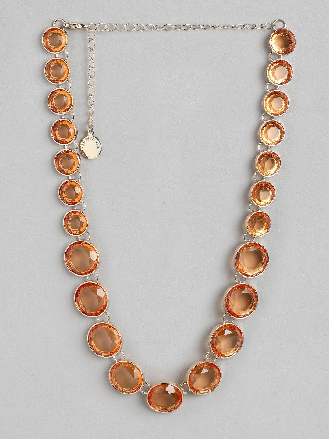 forever new women gold-plated stone studded necklace