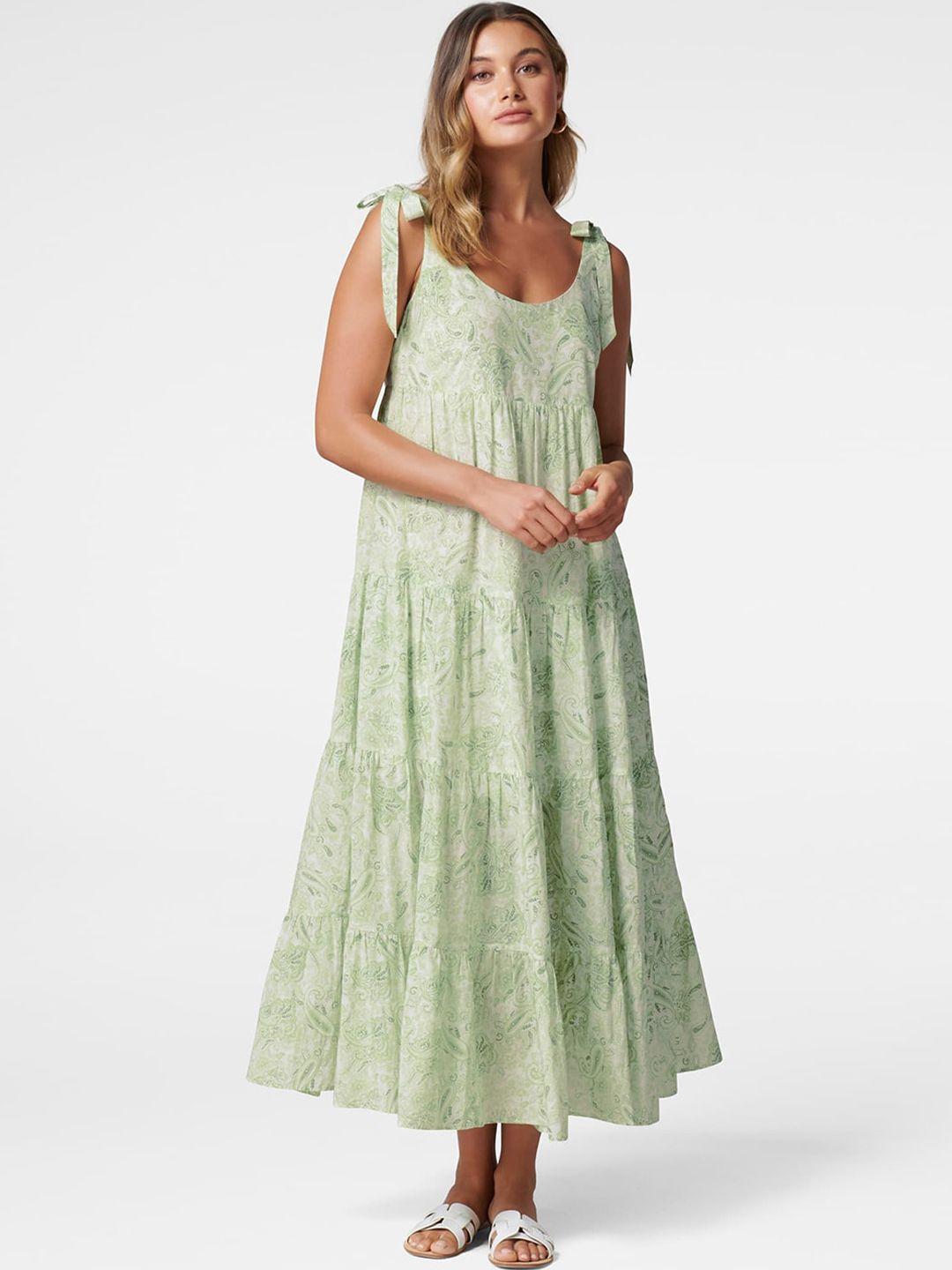 forever new women green printed nicole tiered maxi dress
