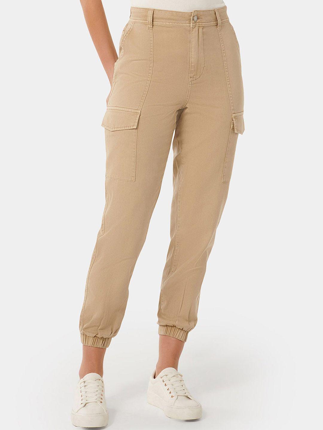 forever new women relaxed high-rise pure cotton cargo joggers