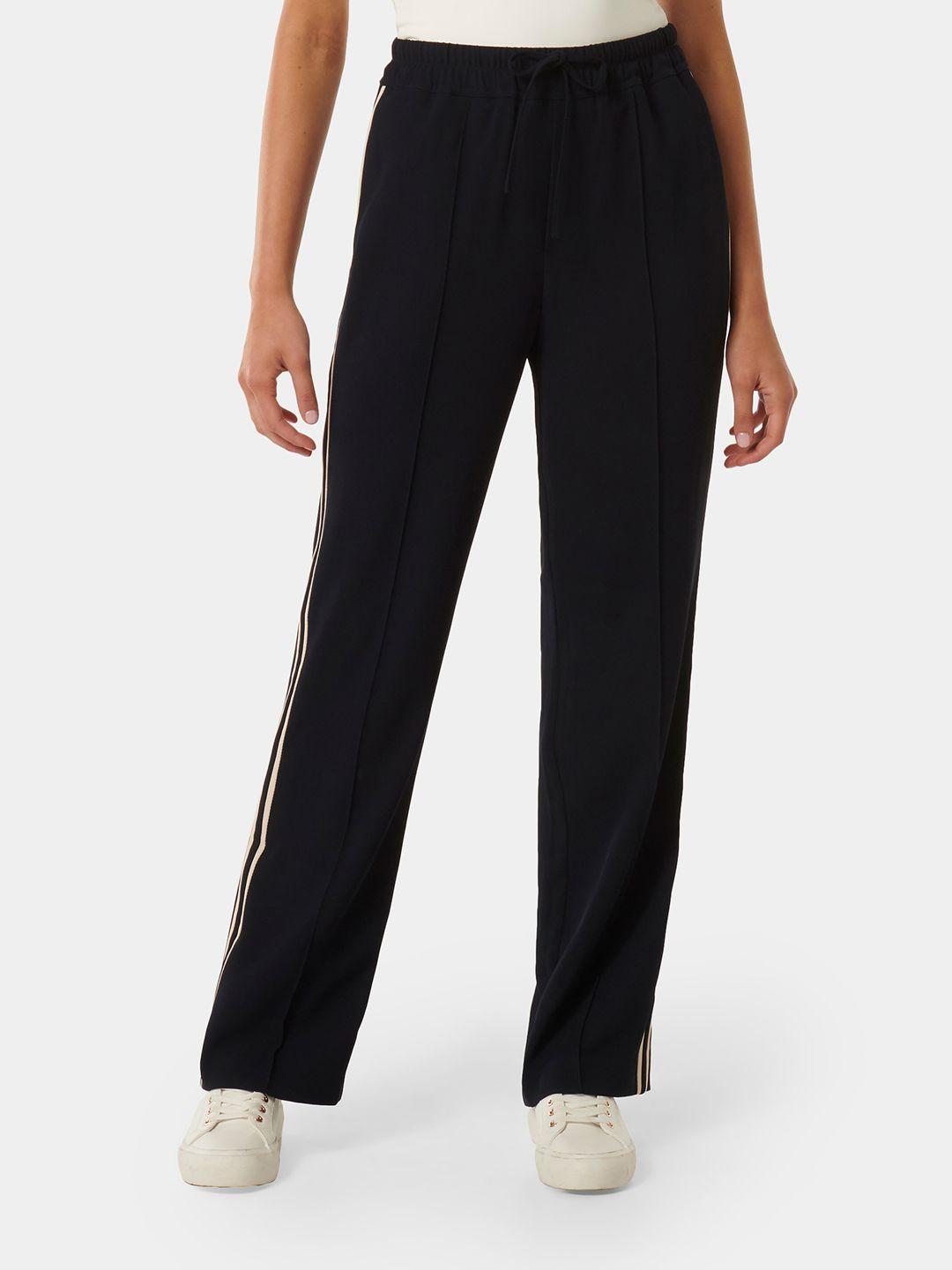 forever new women relaxed straight fit high-rise trousers